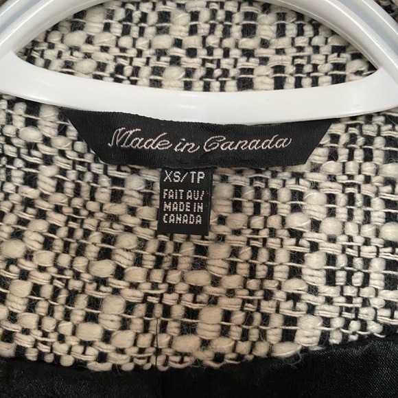 Women’s Dress Coat Black and White - Picture 6 of 7